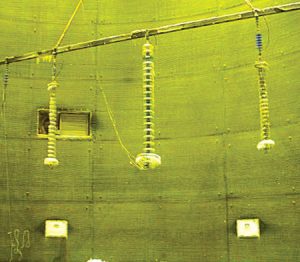 nor7-300x262 nor7-300x262 Fig. 3: Insulator set-up for icing tests re-dimensions insulation Norwegian Utility Re-Dimensioned Insulation in Voltage Upgrade Project nor7 300x262