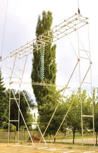 nor9-192x300 nor9-192x300 Fig. 5b: Tower window tilted for testing flashover voltage between conductor and tower leg or guy wire re-dimensions insulation Norwegian Utility Re-Dimensioned Insulation in Voltage Upgrade Project nor9 192x300