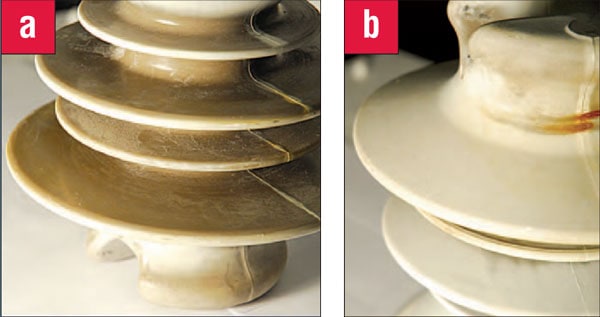 Fig22 Fig22 Figure 2: Pin type insulator exposed in field for 20 years (a) protected under surfaces (b) exposed top surfaces. epoxy insulated Performance of MV Epoxy Insulated Outdoor Equipment Fig22
