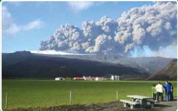 Eruption of Eyjafjallajökull in Iceland.