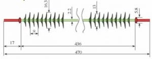 fig7-300x117 fig7-300x117 Fig. 7: Simplified geometry and dimensions of 765 kV composite insulator model with 10 weather sheds at line and ground ends. Distribution Electric Field & Voltage Distribution Along Non-Ceramic Insulators fig7