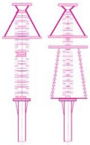 tpc4_fig12-187x300 tpc4_fig12-187x300 Figure 12: Arrangements for earthquake-resistant 550 kV arresters, Type A (left) and Type B surge arrester Designs & Applications for Station-Class Polymeric Surge Arresters tpc4 fig12 187x300