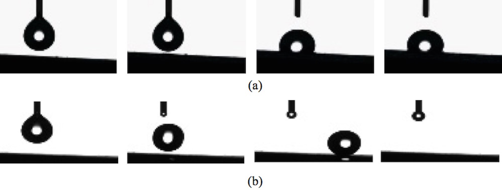 powanyi1 powanyi1 High speed photos of normal and super hydrophobic SR surface (a) normal SR surface with photo time interval 67 μs (b) super hydrophobic SR surface with sliding angle 5° and photo time interval 33 μs composite insulator A Look to the Future of Composite Insulator Technology powanyi1