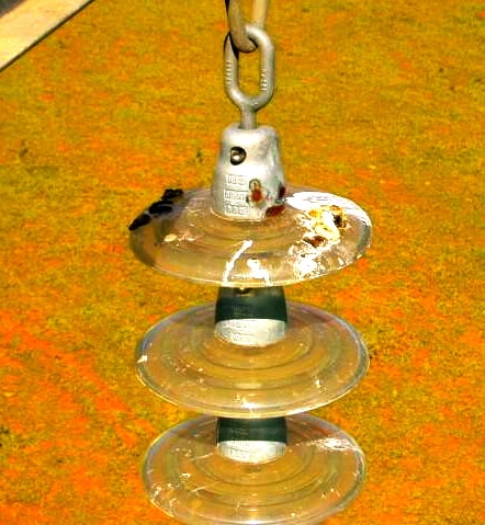 Bad-things-6 Bad-things-6 6.Birds in Brazil coat glass string in highly conductive excretions (photo courtesy of Cemig). insulator Bad Things Can Happen to Insulators Bad things 6