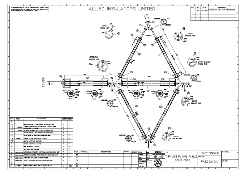 T-Pylon-Insulator-Array-1 T-Pylon-Insulator-Array-1 Composite Insulator Design for New U.K. Transmission Lines transmission lines Composite Insulator Design for New Transmission Lines in the U.K. T Pylon Insulator Array 1
