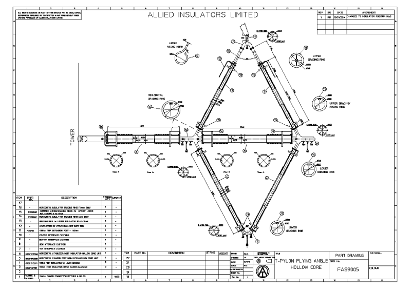 T-Pylon-Insulator-Array-2 T-Pylon-Insulator-Array-2 Composite Insulator Design for New U.K. Transmission Lines transmission lines Composite Insulator Design for New Transmission Lines in the U.K. T Pylon Insulator Array 2