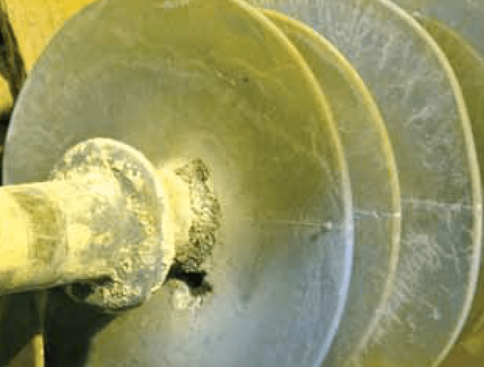 Failed-insulator-after-tracking-wheel-test Failed-insulator-after-tracking-wheel-test Insulator failures after tracking wheel test. insulator failure Insulator Failures from Improper Selection Failed insulator after tracking wheel test