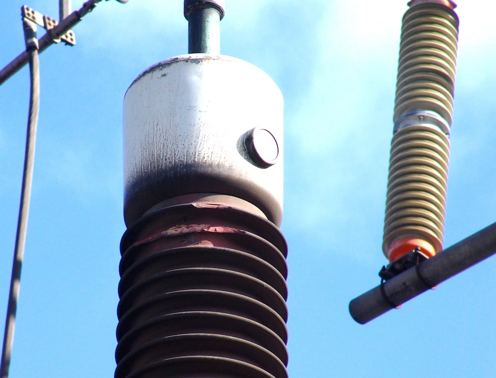 Pollution-flashover-damage-to-porcelain-bushing-at-Hamilton-Beach Pollution-flashover-damage-to-porcelain-bushing-at-Hamilton-Beach substation Program of Pollution Countermeasures Paid Off at Key Transmission Substation Pollution flashover damage to porcelain bushing at Hamilton Beach