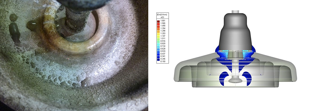 Hydrophobicity-near-pin-Electric-field-modeling Hydrophobicity-near-pin-Electric-field-modeling rtv silicone Coating Glass Insulators for Service in Severe Environments Hydrophobicity near pin Electric field modeling