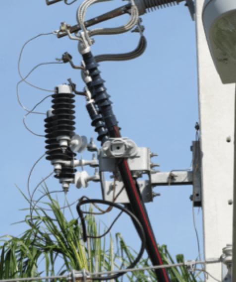Figure-8-Riser-Pole-Arresters-with-Excellent-Lead-Length Figure-8-Riser-Pole-Arresters-with-Excellent-Lead-Length distribution system Best Practice in Lightning Protection for Distribution Systems Figure 8 Riser Pole Arresters with Excellent Lead Length