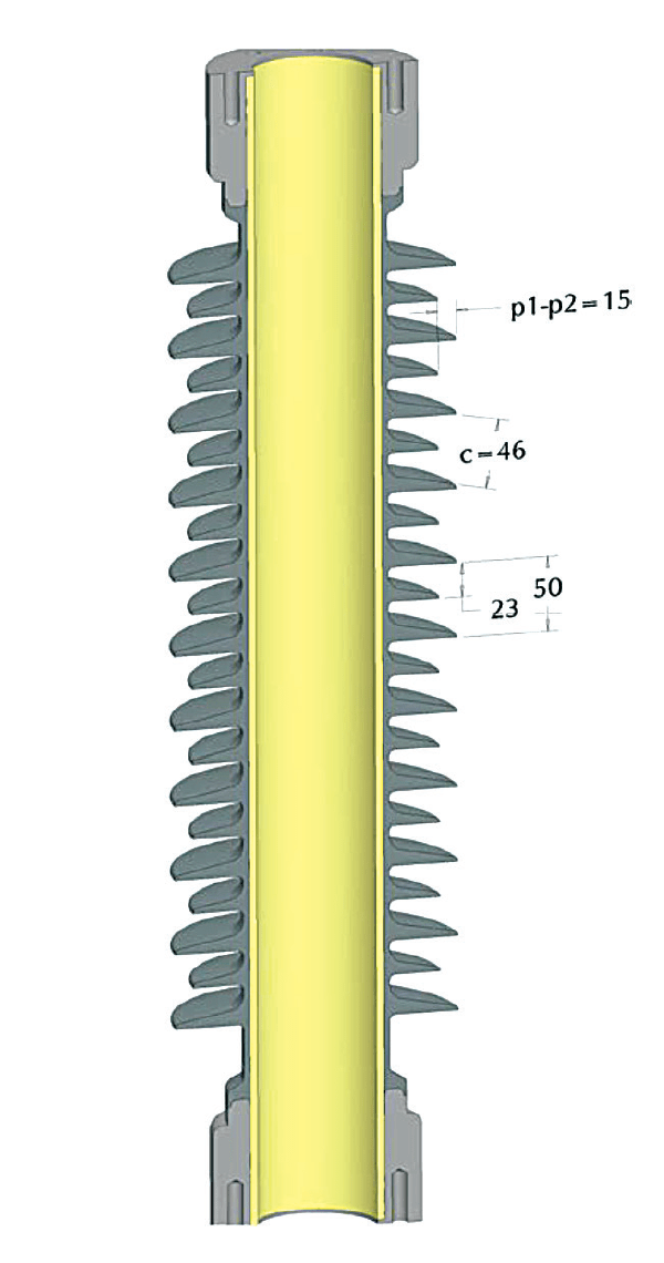 Shed-parameters-of-polymeric-ar Shed-parameters-of-polymeric-ar Fig. 7: Shed parameters of polymeric ar Development & Testing Surge Arresters for DC Applications Shed parameters of polymeric ar