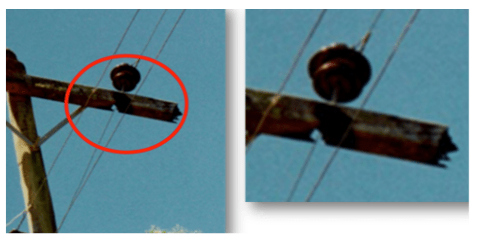Leakage current and damage to cross-arms in Bahia State.