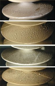 Hydrophobicity measurements on four different insulators dismounted from Skagerrak after 13 years in service.