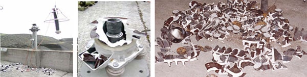 Pic321 Pic321 Catastrophic failure of porcelain-housed MOSA. arrester Condition Assessment of Substation Surge Arresters Pic321