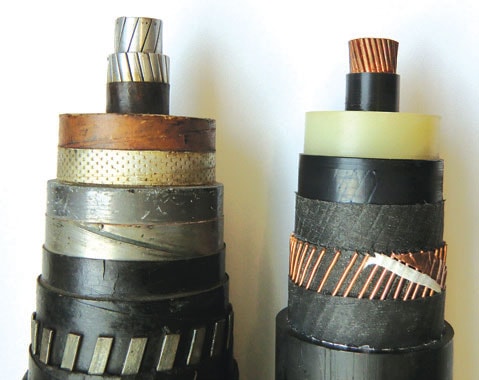 110 kV paper-insulated cables (left) compared to XLPE cable.