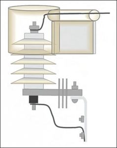 Fig63-237x300 Fig63-237x300 Figure 6: Preferred cover design that accommodates side leads and retrofitting. arrester Wildlife Protective Devices for Arresters Fig63 237x300