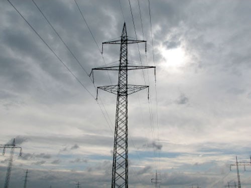 Fig. 1: 220 kV line with modified brackets and insulator strings.