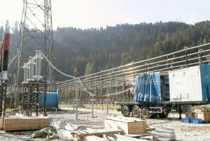 On-site test of cable system before start-up.