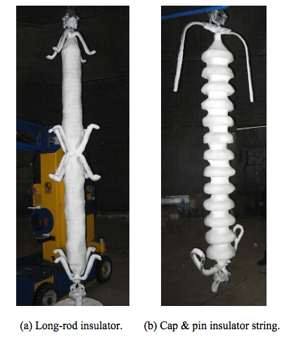 Fig. 12: Snow accreted insulators.