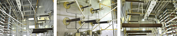 Views of ± 250 kV valve hall.
