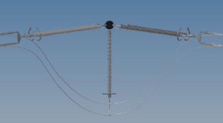 Figure 11: the hanging jumper used in the new 4x 380 kV Wintrack design