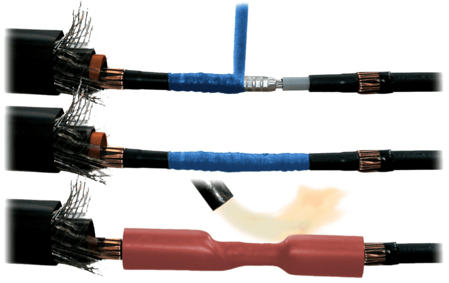 Main installation steps for heat shrink joint.