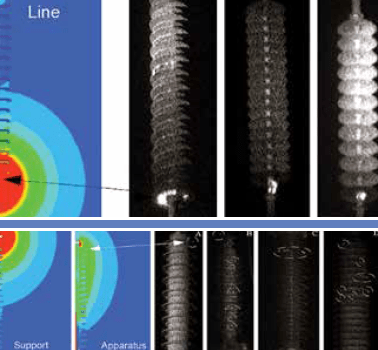 Figure 2: Difference in the location of maximum E-field for line versus for apparatus insulators.
