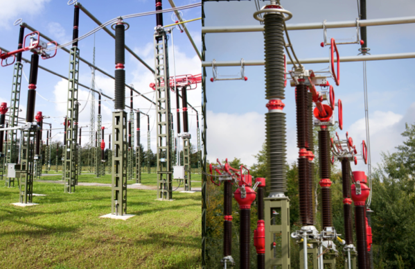 Fig. 4: Extension of 420 kV AC substation with hybrid solid core post insulators HC10 -1550 mod. 