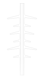Fig. 2: Typical shed geometry of affected composite insulators.