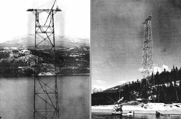 366 ft. (112 m) tower was among world’s highest transmission structures when built in early 1950s.