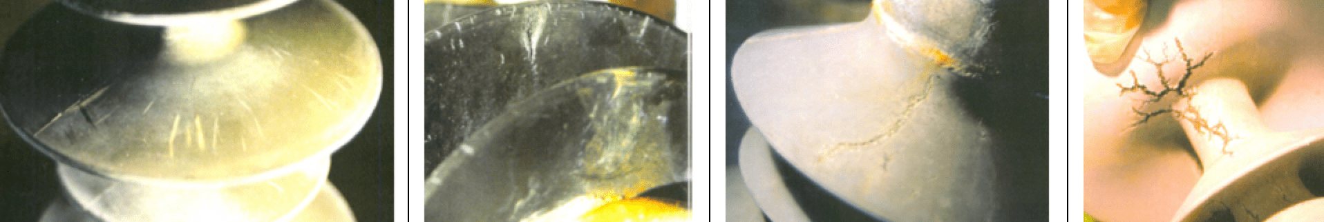 Screen-Shot-2016-10-28-at-12 Screen-Shot-2016-10-28-at-12 Fig. 2: Examples of insulator deterioration after 2000h ageing test under DC voltage. polymer Polymeric Materials for HV Insulators Screen Shot 2016 10 28 at 12