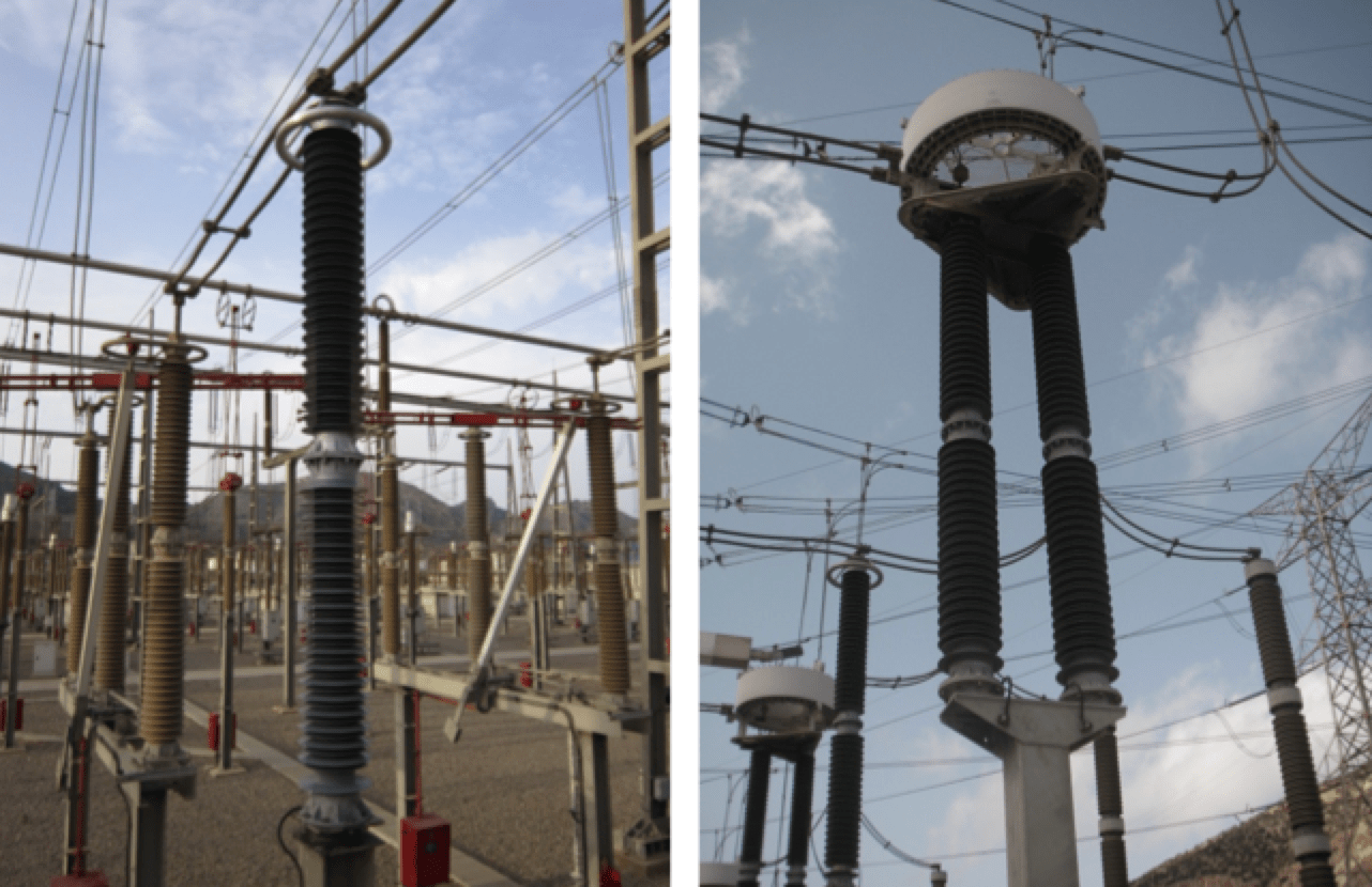 Fig. 5: Replacement in 420 kV AC substation with hybrid solid core post insulators, HC8 -1550. 