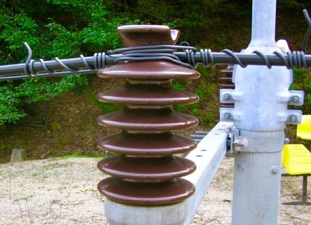 Covered conductor and tie wire used by KEPCO on 180 kV BIL ceramic post insulator.