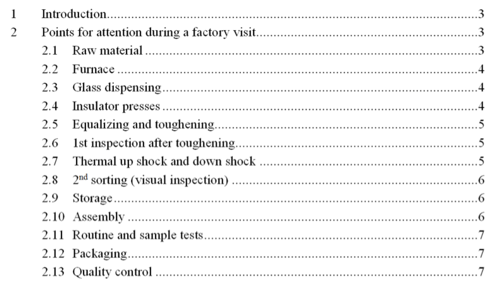 Proposed-Table-of-Contents-for-factory-inspection-Guide Proposed-Table-of-Contents-for-factory-inspection-Guide glass insulator Expanded Test Criteria to Ensure Glass Insulator Quality Proposed Table of Contents for factory inspection Guide