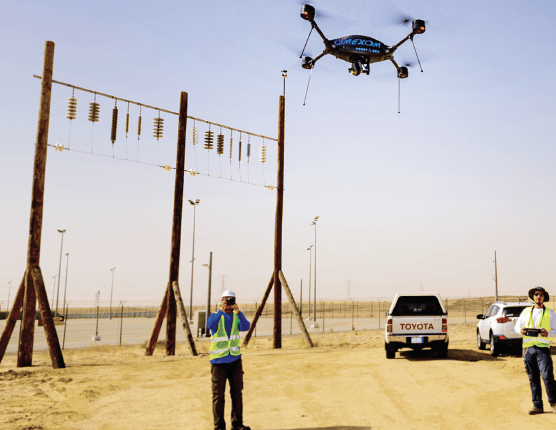 Piloted drones such as this can fully inspect a tower in only about 15 minutes.