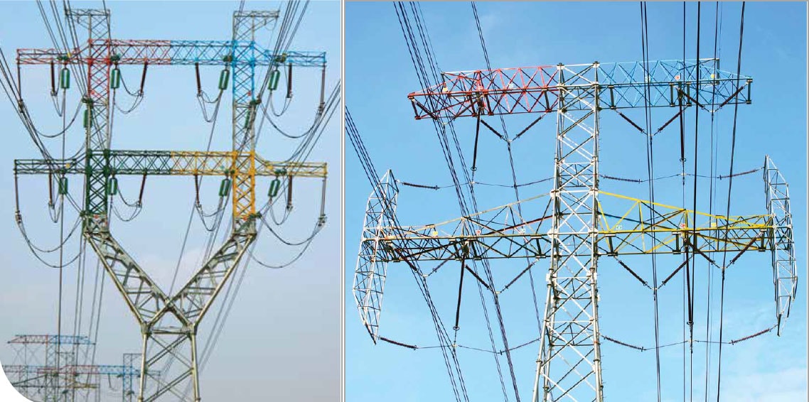 Both suspension and tension towers along this line break new ground in design and appearance.