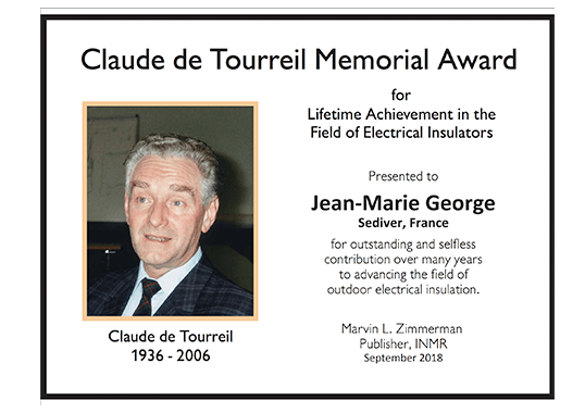 Jean-Marie George Receives Claude de Tourreil Memorial Award for 2018