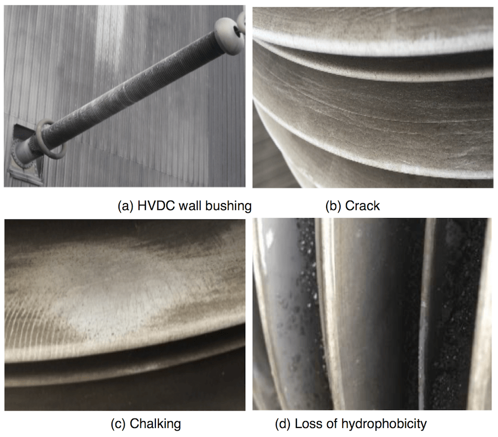 Fig. 10: Ageing of HVDC wall bushing in China (15 years).
