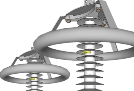 Fig. 2: Wireless temperature sensor on station class arrester surface.