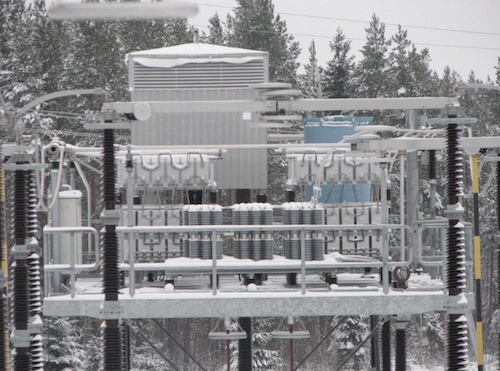 Fig. 10: Series capacitor bank with MOV protection in cold climate