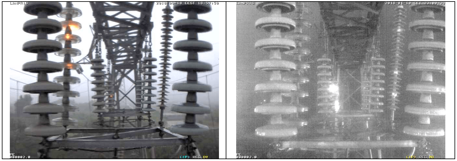 Daytime-and-night-time-images-from-high-sensitivity-camera-highlight-pollution-events-on-glass-insulators-strings-under-test-at-LANPRIS-natural-pollution-laboratory Daytime-and-night-time-images-from-high-sensitivity-camera-highlight-pollution-events-on-glass-insulators-strings-under-test-at-LANPRIS-natural-pollution-laboratory Coatings on Insulators & Conductors: Research & Experience Daytime and night time images from high sensitivity camera highlight pollution events on glass insulators strings under test at LANPRIS natural pollution laboratory